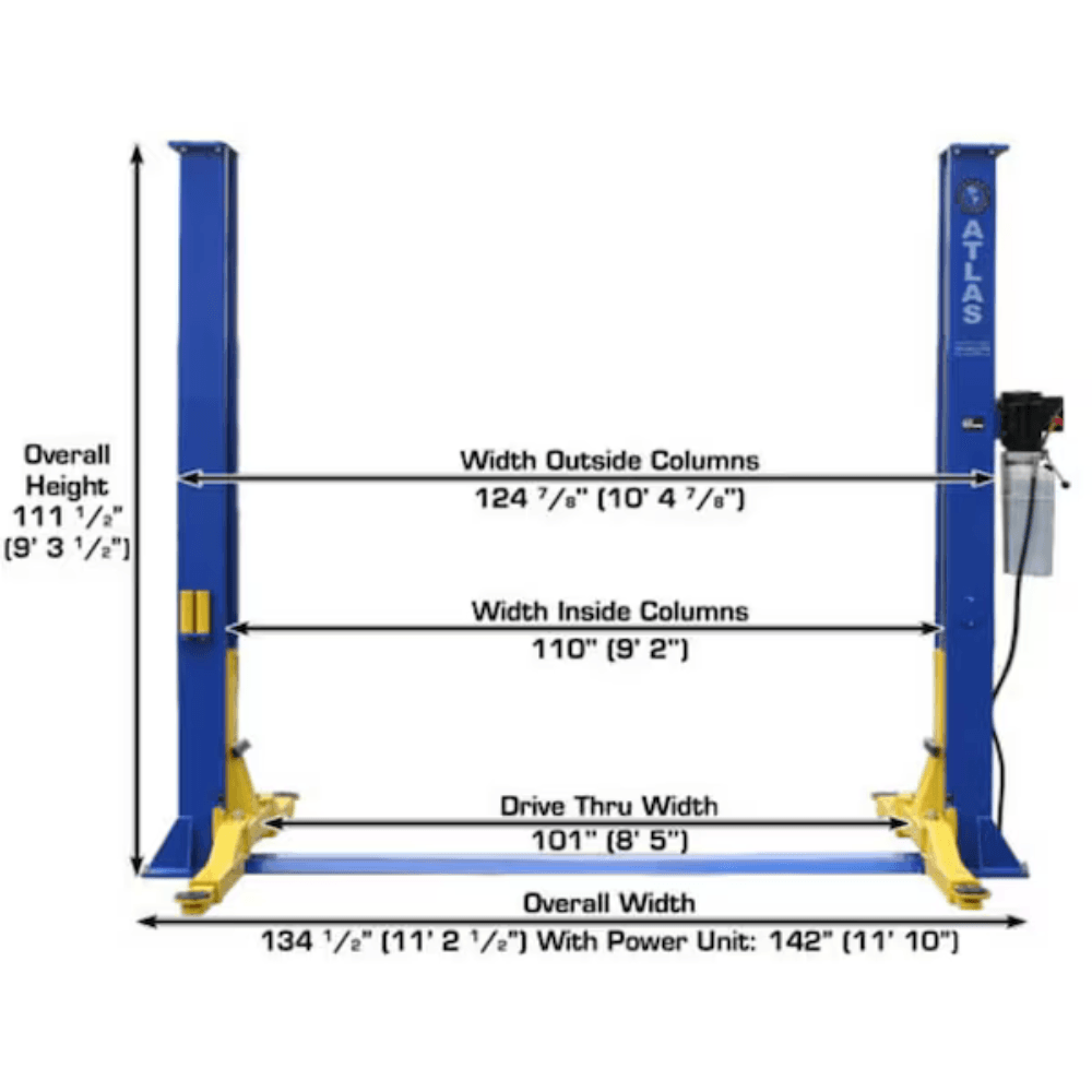 9000 LB Overhead 2-Post Lift – Atlas 9KOHX - Image 2